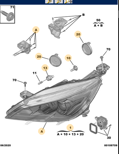 Genuine Peugeot Right Hand Headlamp | 1628555580