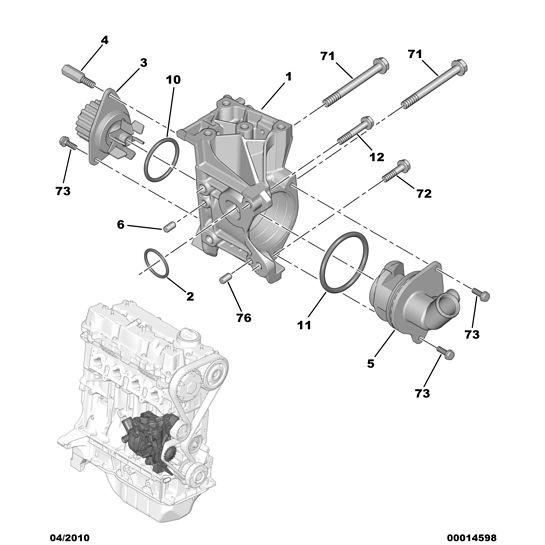 Petrol Coolant Pump - Citroen Nemo 2008-2015 | 1637171380