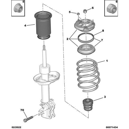 Front Suspension Stop Kit - Citroen Nemo 2008-2015 Petrol | 1638383480