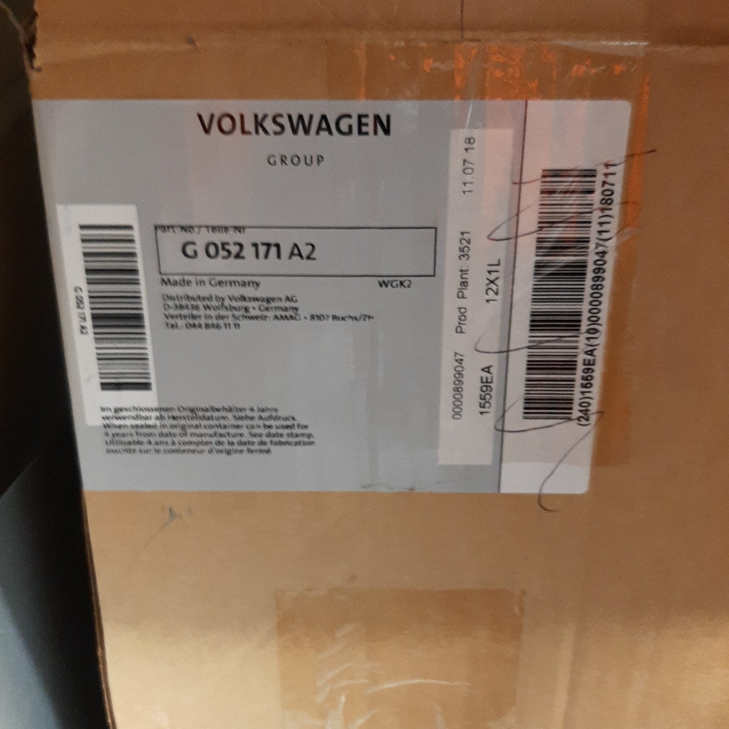 Genuine Volkswagen 6 Speed Manual Transmission Fluid - 1L | G052171A2