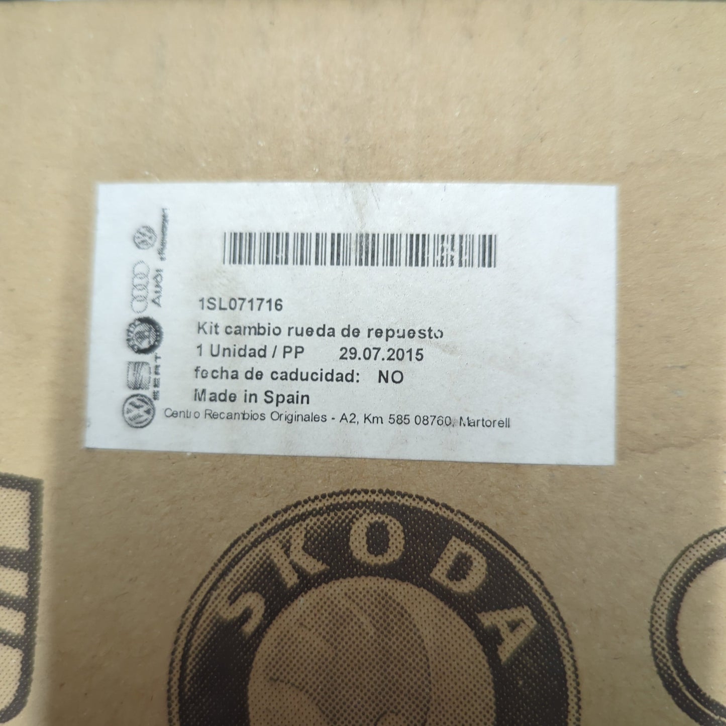 Genuine Spare Wheel Repair Kit - SEAT Ibiza ST 2015 | 1SL071716