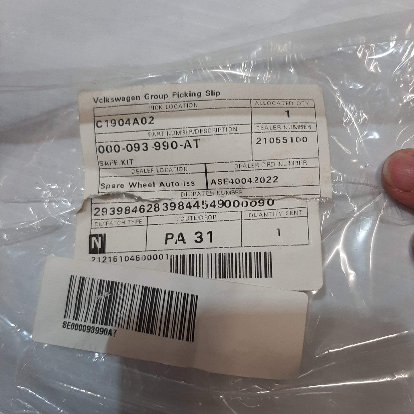 Genuine SEAT Safe.Kit | 000093990AT