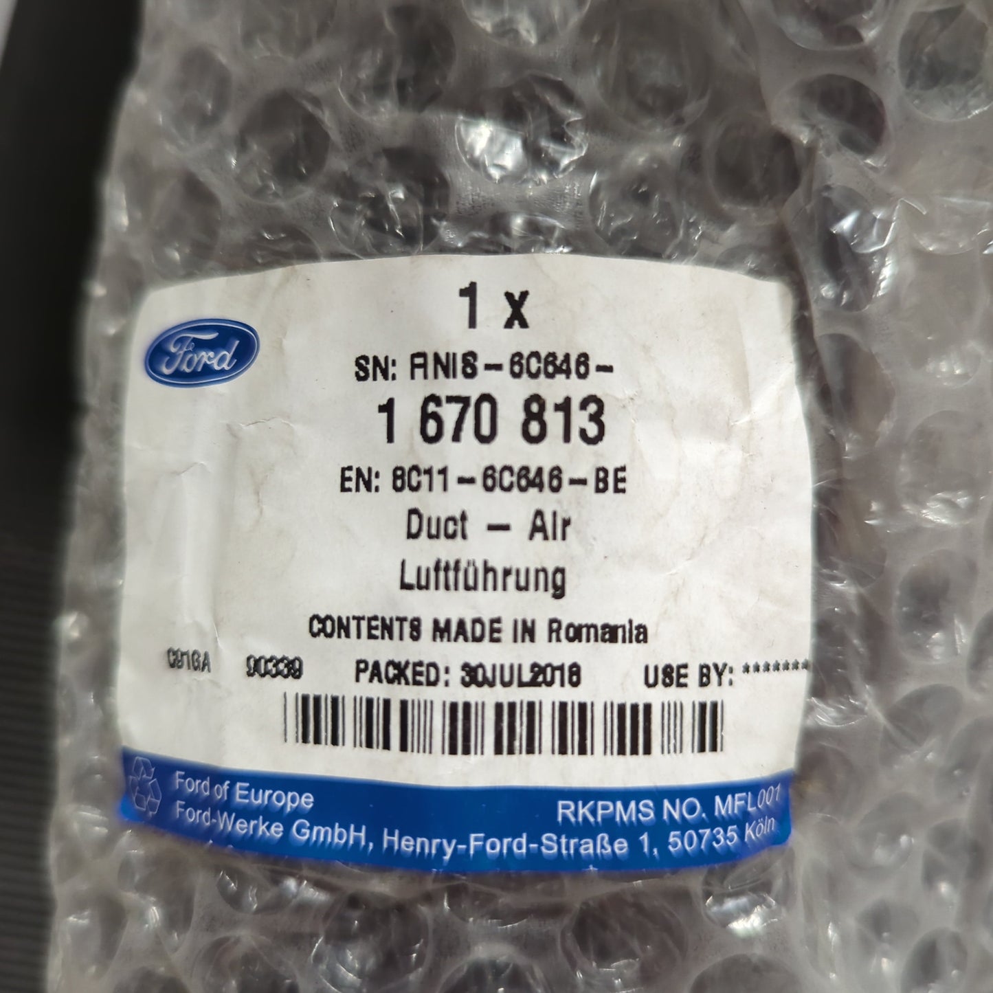 Genuine Inercooler Air Duct - Ford Ford Transit TT9 2008-2014 | 1670813