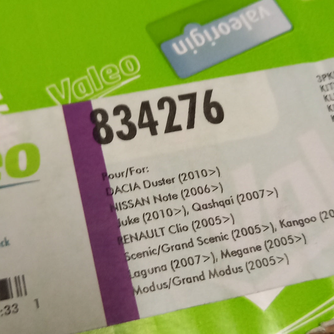 Valeo  - 3 Piece Clutch Kit - For Various Vehicles | 834276