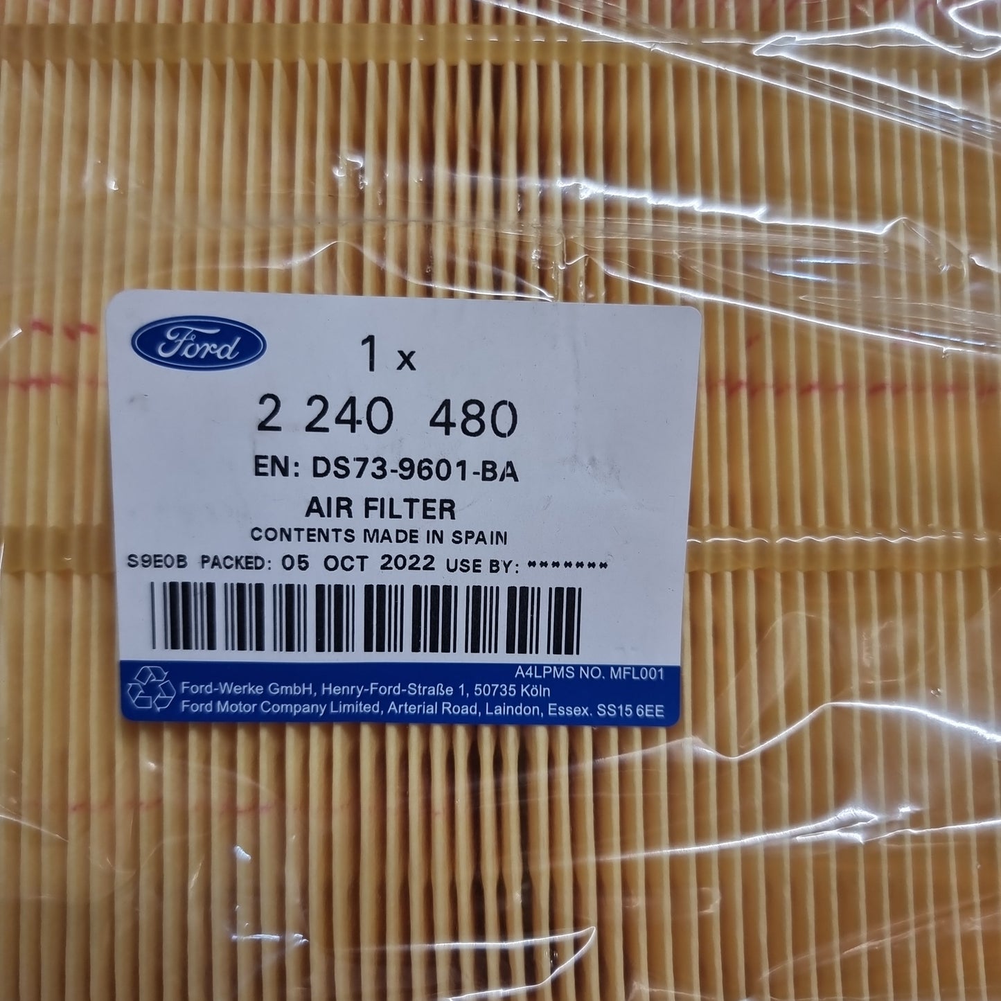 Genuine Ford Element Assy - Air Cleaner | 2240480