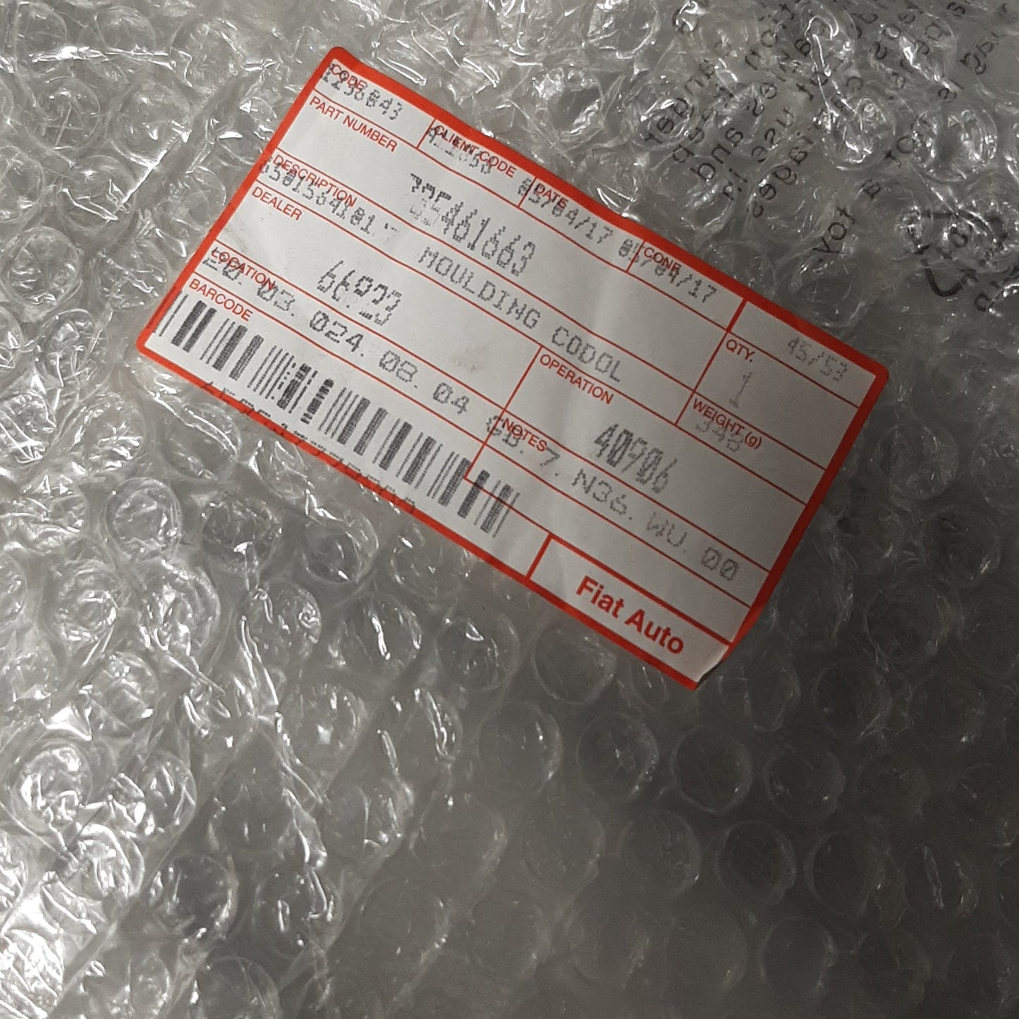 Genuine Front Left Wheel Moulding - Abarth Grande Punto 2007-2010 | 735461663