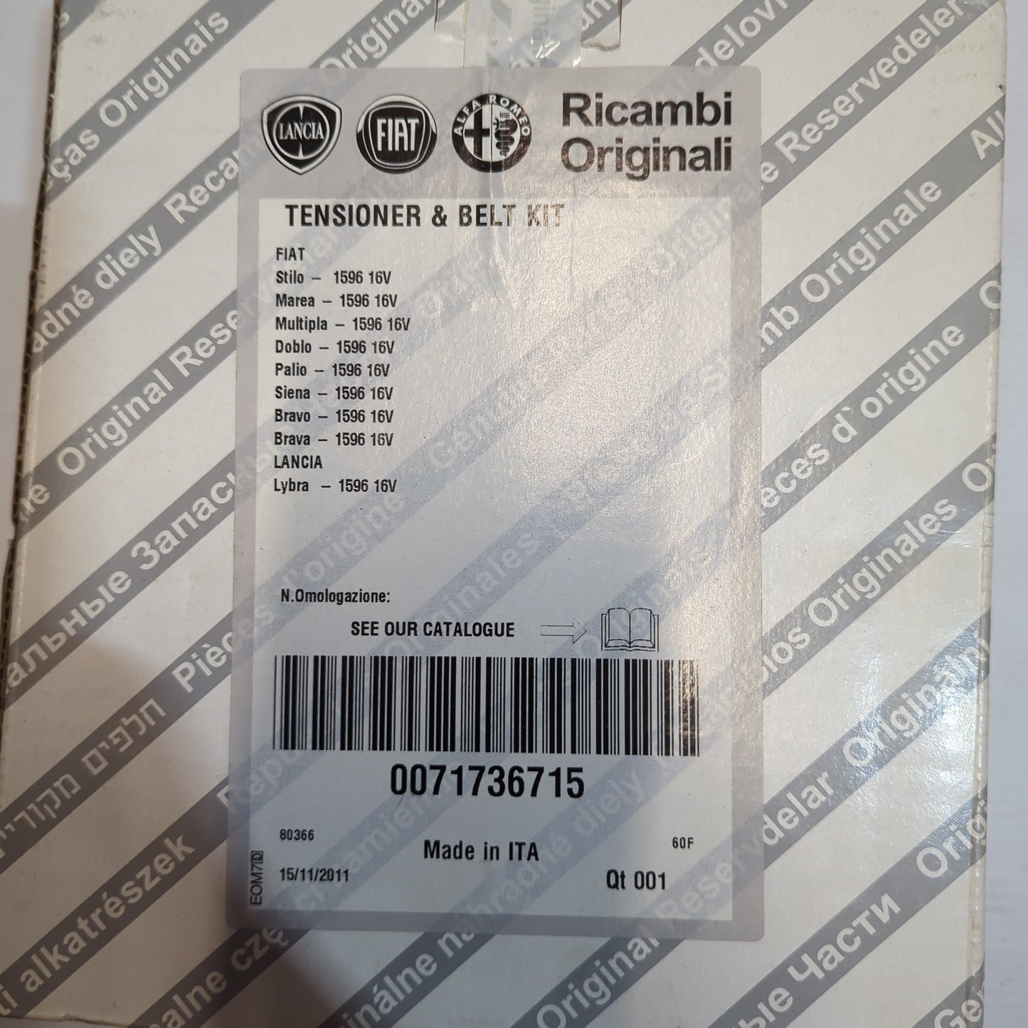 Genuine Camshaft Drive Kit - Fiat Doblo / Bravo / Palio / Stilo / Multipla | 71736715