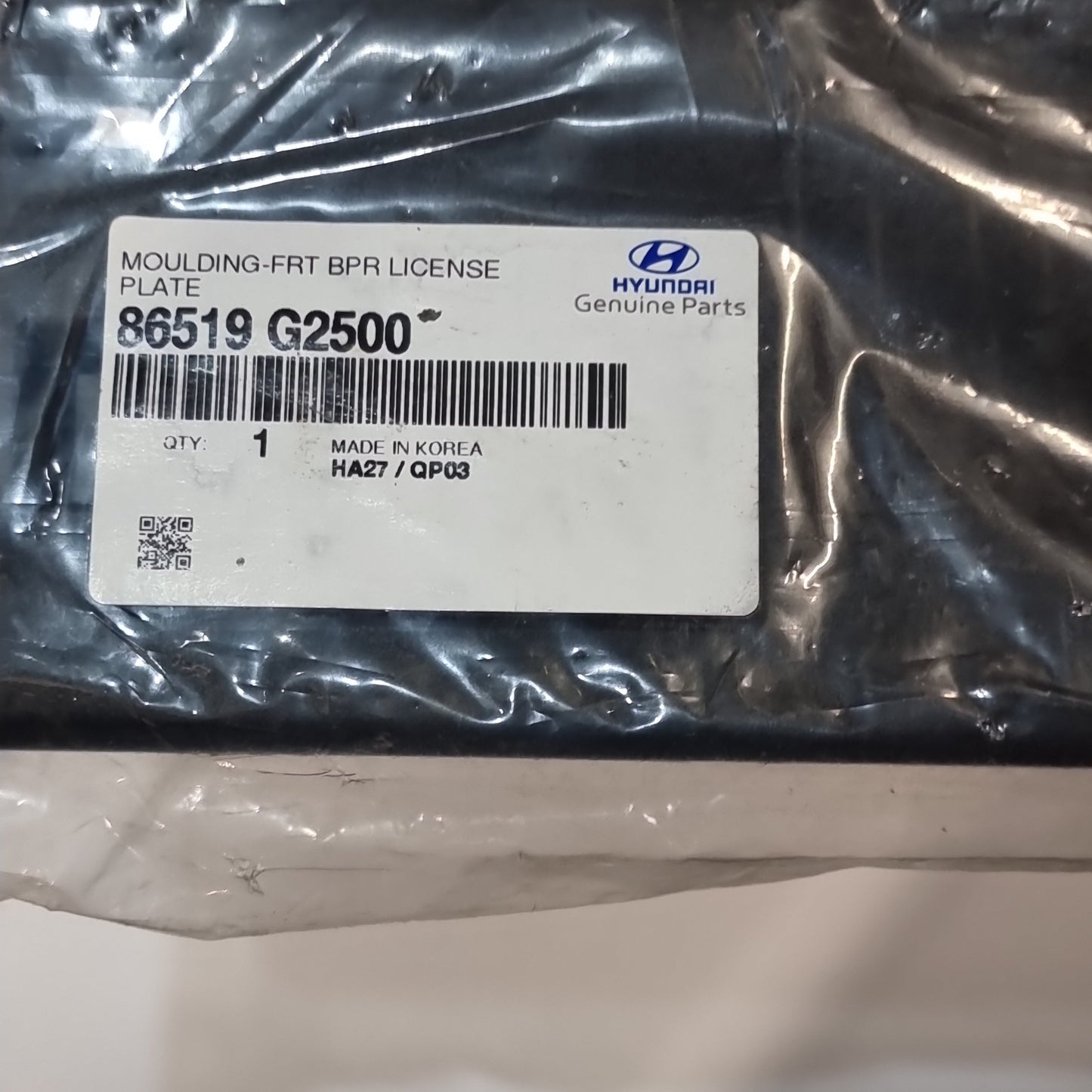 Genuine Hyundai Moulding-Frt Bpr Lic | 86519G2500