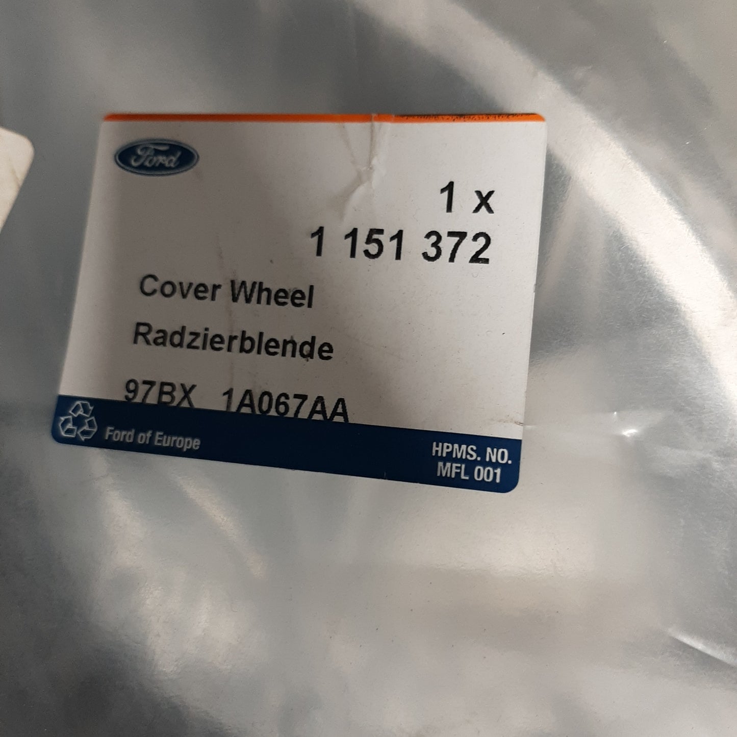 1x Genuine 14" Silver Wheel Cover - Ford Mondeo Mk2 | 1151372