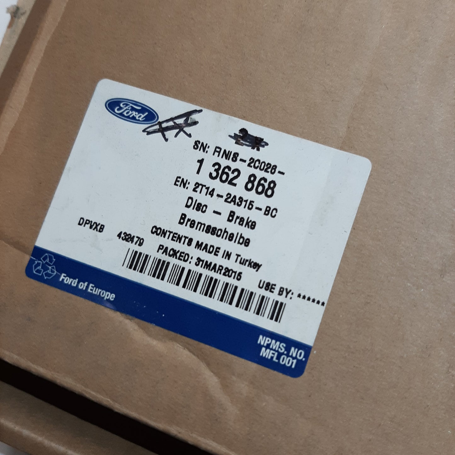Genuine Rear Brake Disc - Ford Transit Connect 2002-2013 | 1362868
