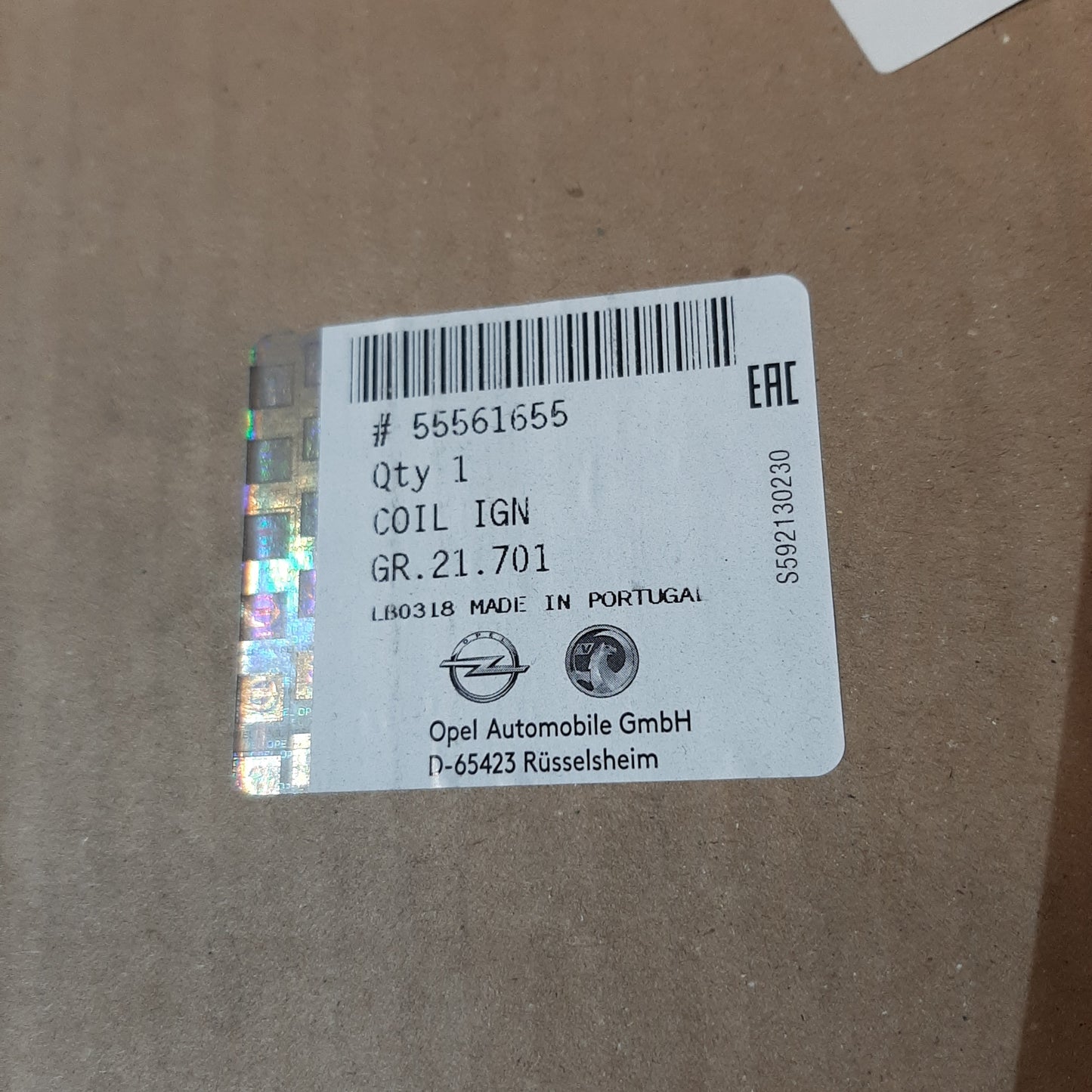 Genuine Ignition Coil - Vauxhall Astra / Corsa / Insignia / Zafira | 55561655