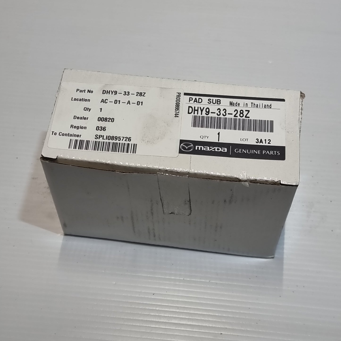 Genuine Mazda Pad Sub Set,Frt | DHY93328Z