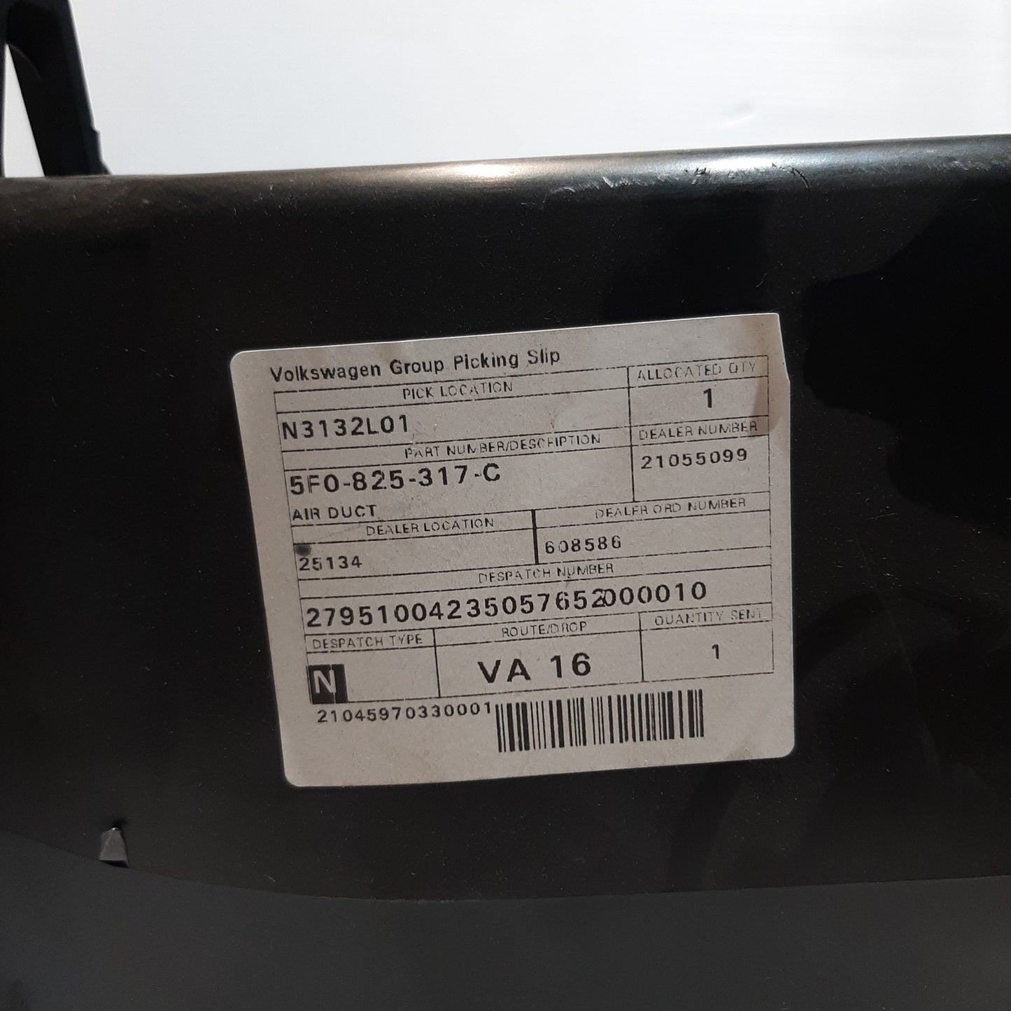 Genuine Air Intake Guide Duct - SEAT Leon 2012-2020 | 5F0825317C