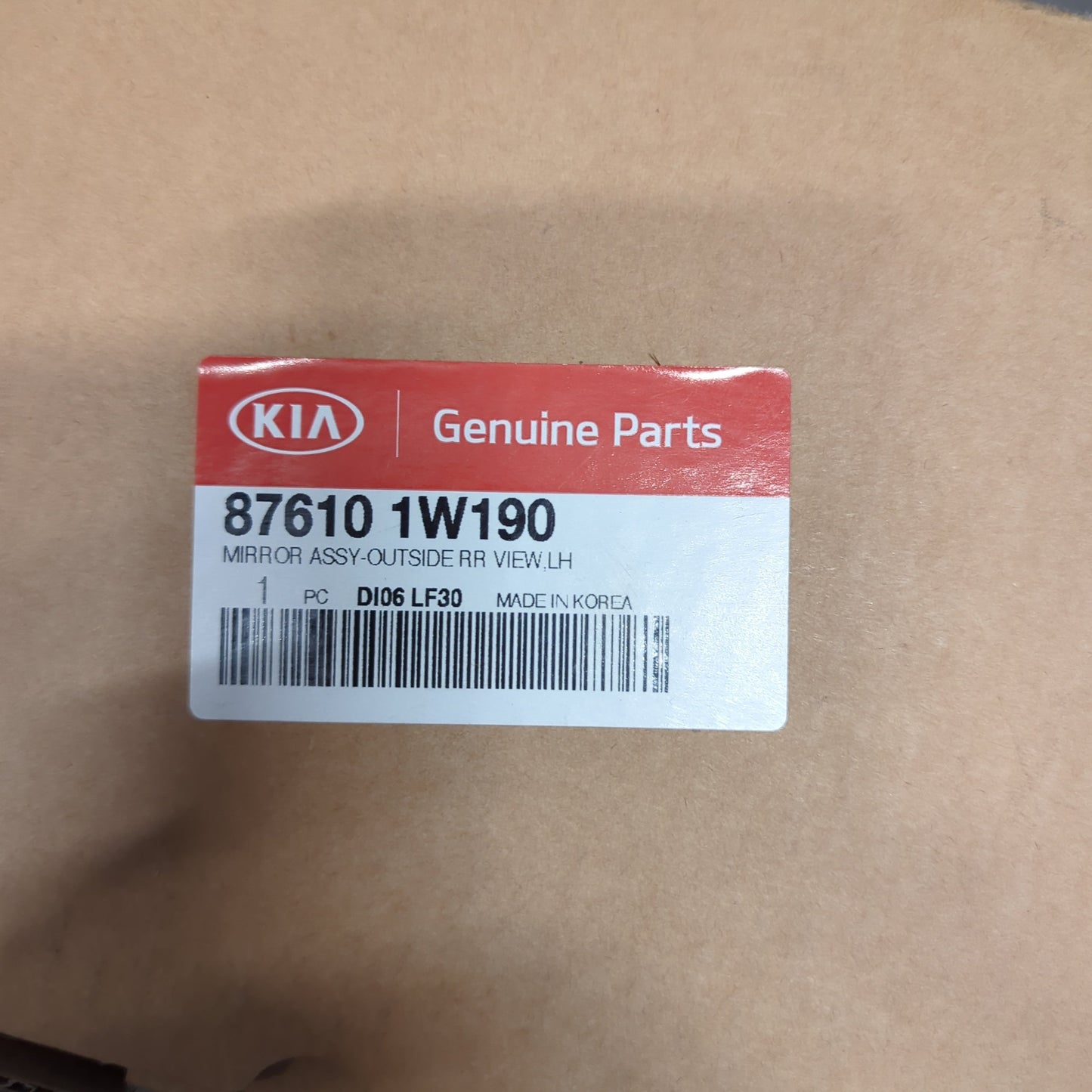 Genuine Left Rear View Mirror - Kia Rio 2011-2013 | 876101W190