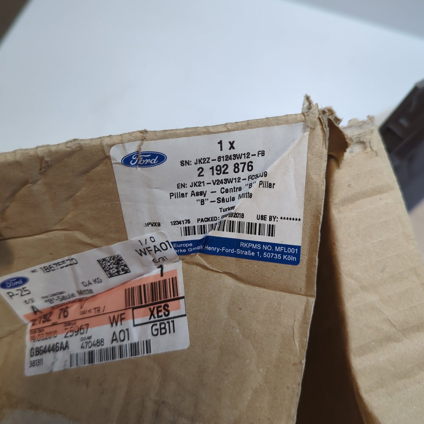 Genuine Centre "B" Pillar - Ford Transit Tourneo Custom 2018-2020 | 2192876