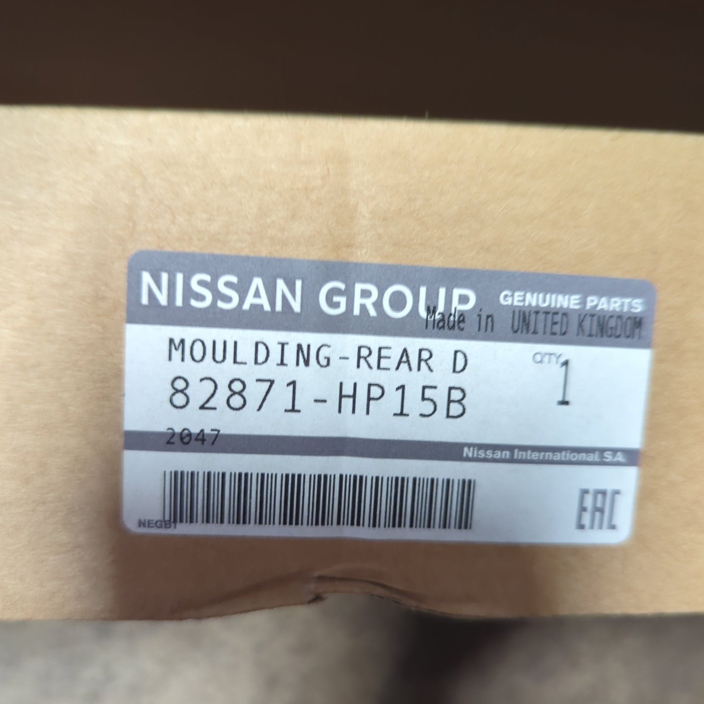 Genuine Nissan Moulding-Rear D | 82871HP15B