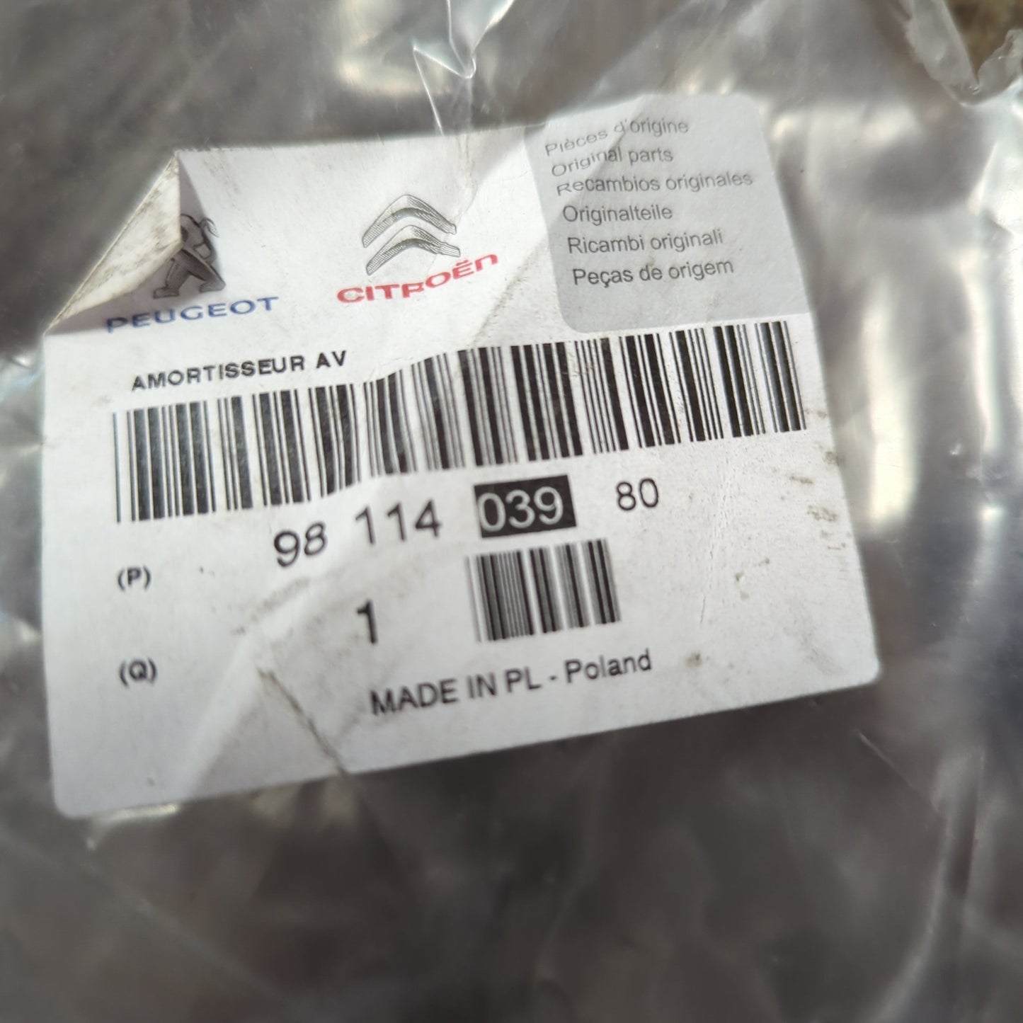 Genuine Peugeot Rr Shock-Absorb | 9811403980