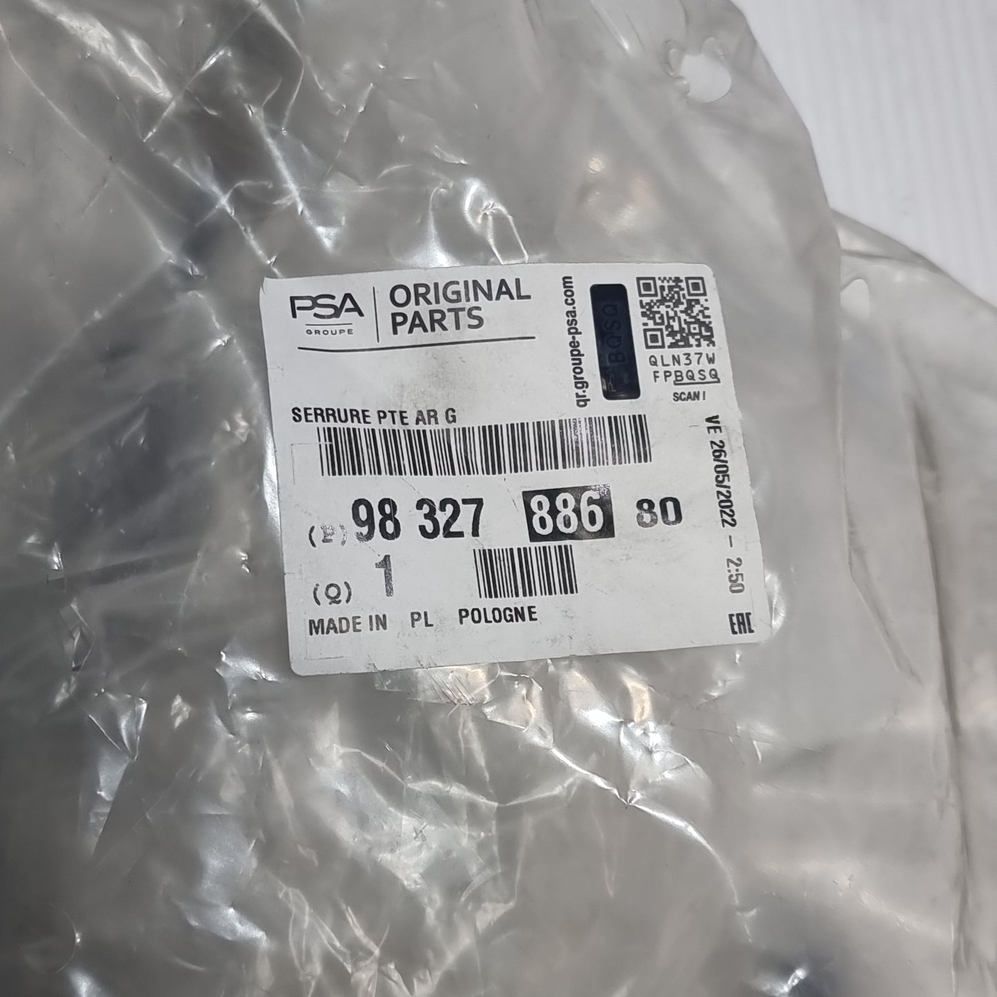 Genuine Left Rear Door Lock - Citroen C4 2022 | 9832788680