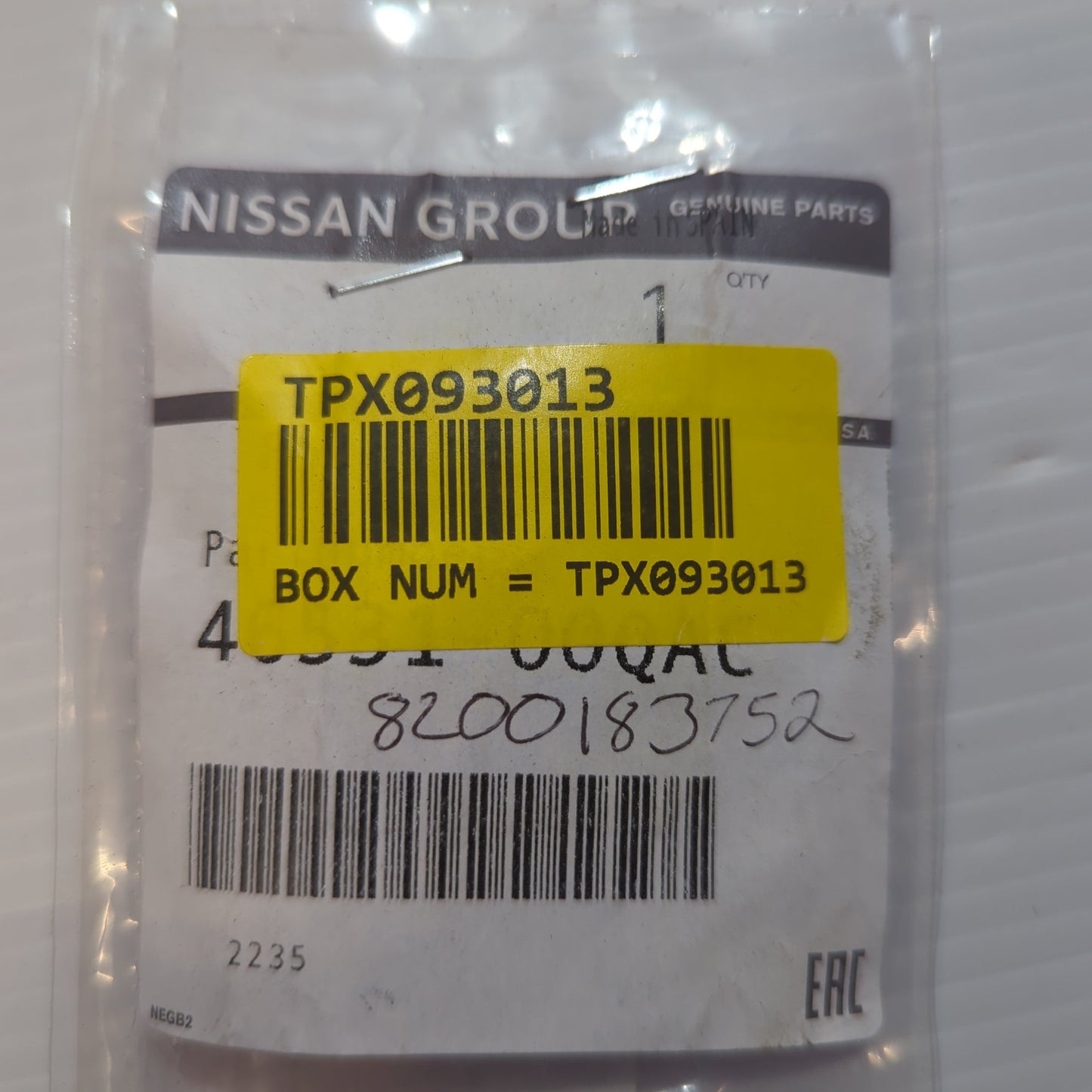 1x Genuine Rubber Brake Pedal Pad - Nissan Primastar | 4653100QAC