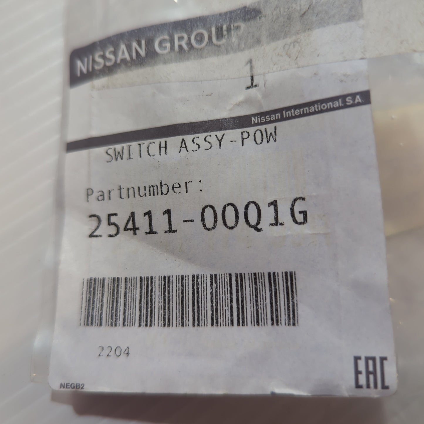 Genuine Nissan Switch Assy-Pow | 2541100Q1G