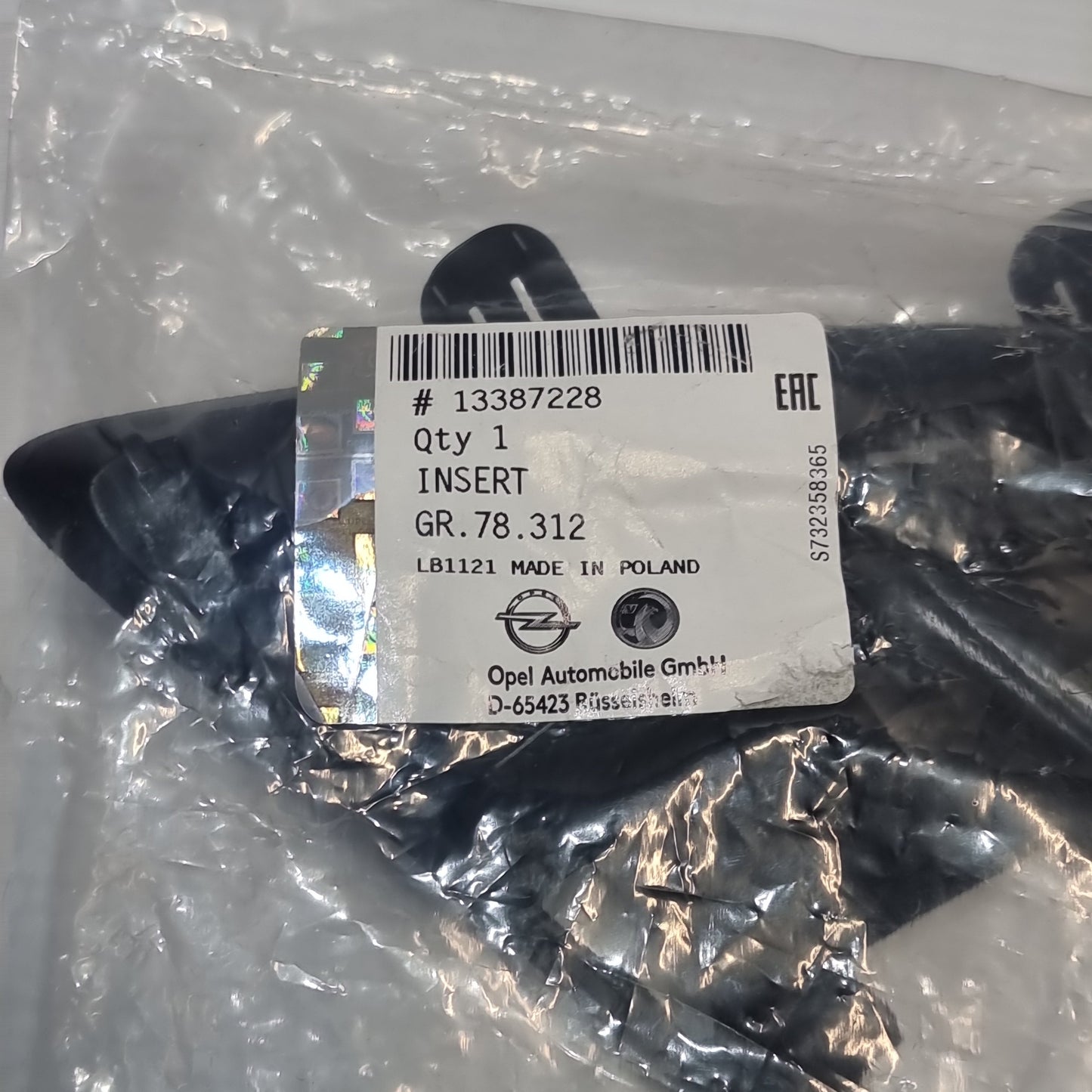 Genuine Left Hand Fog Lamp Bumper Insert - Vauxhall Astra | 13387228