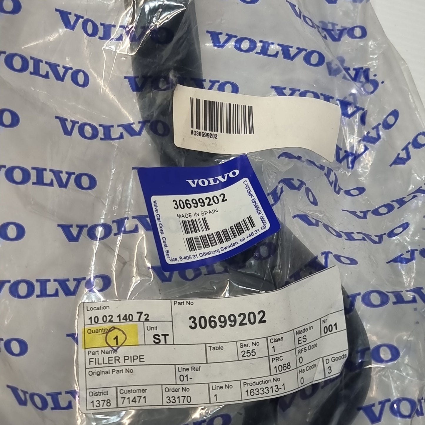 Genuine Washer Fluid Reservoir Filter Pipe - Volvo S80 Mk2 2007 | 30699202