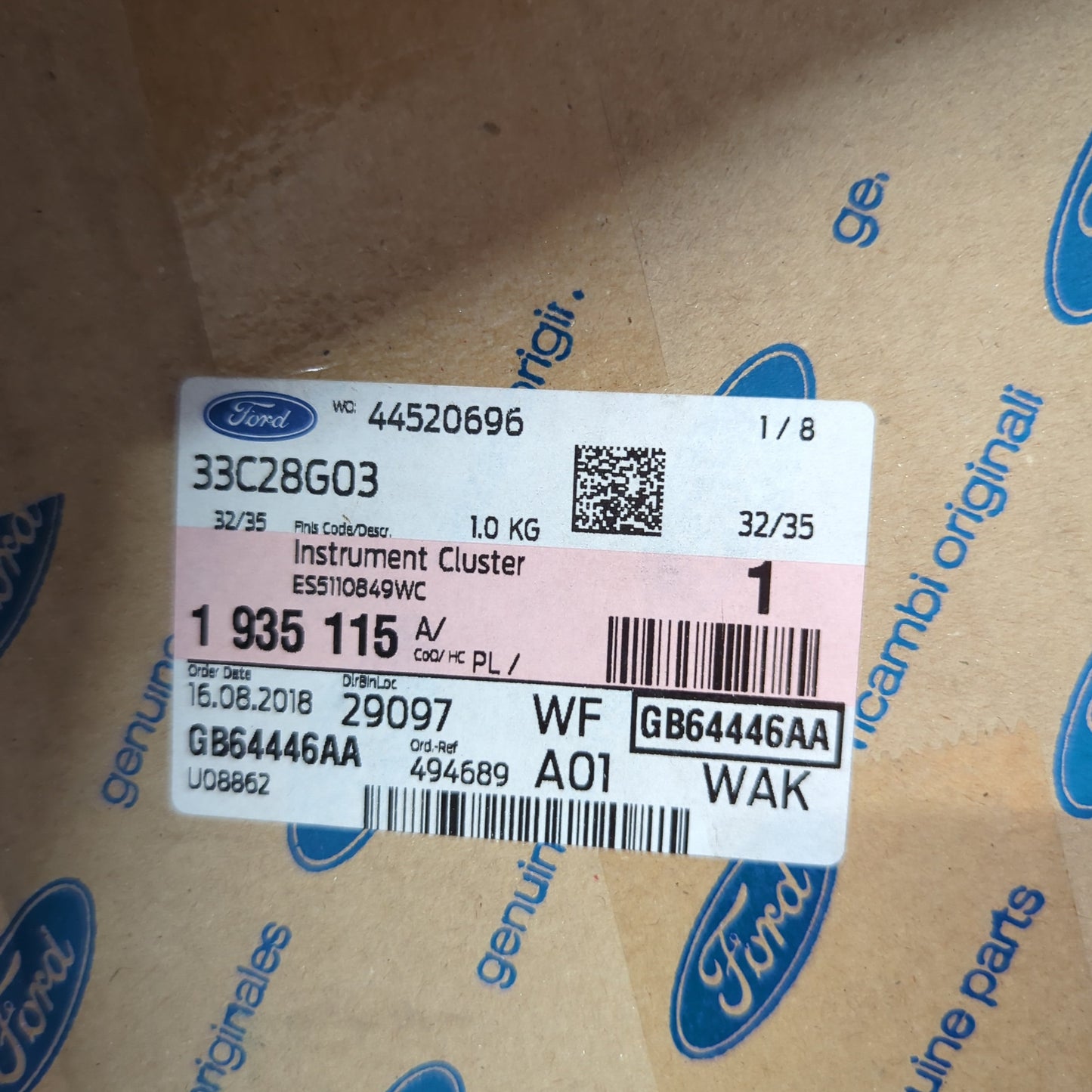 Genuine Instrument Cluster - Ford KA CCU 2011-2016 | 1935115