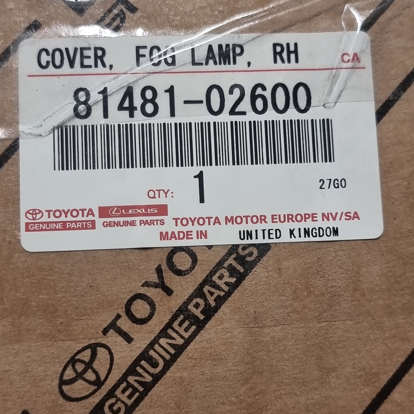 Genuine Toyota Cover, Fog Lamp, Rh | 81481-02600