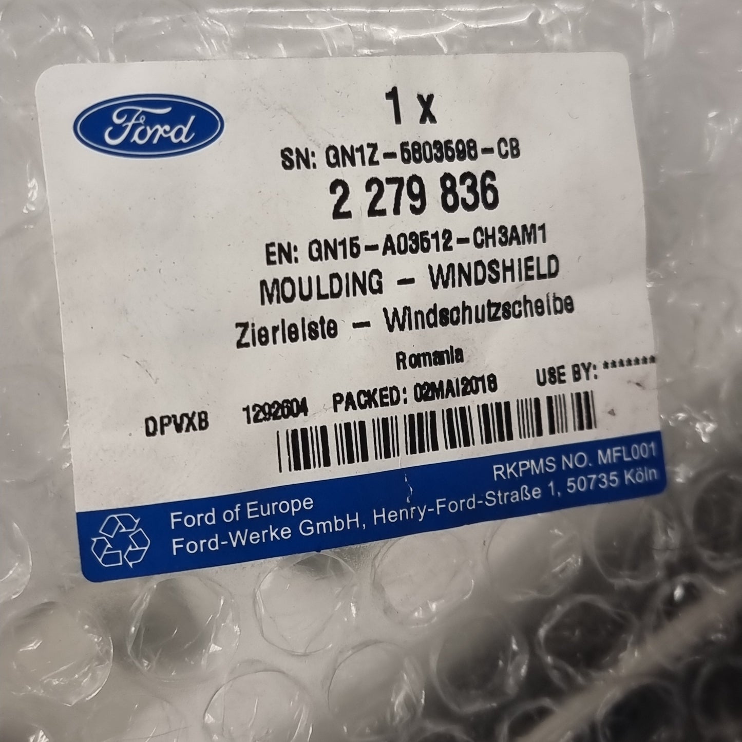 Genuine Windshield Right Moulding - Ford Ecosport Mk2 | 2279836