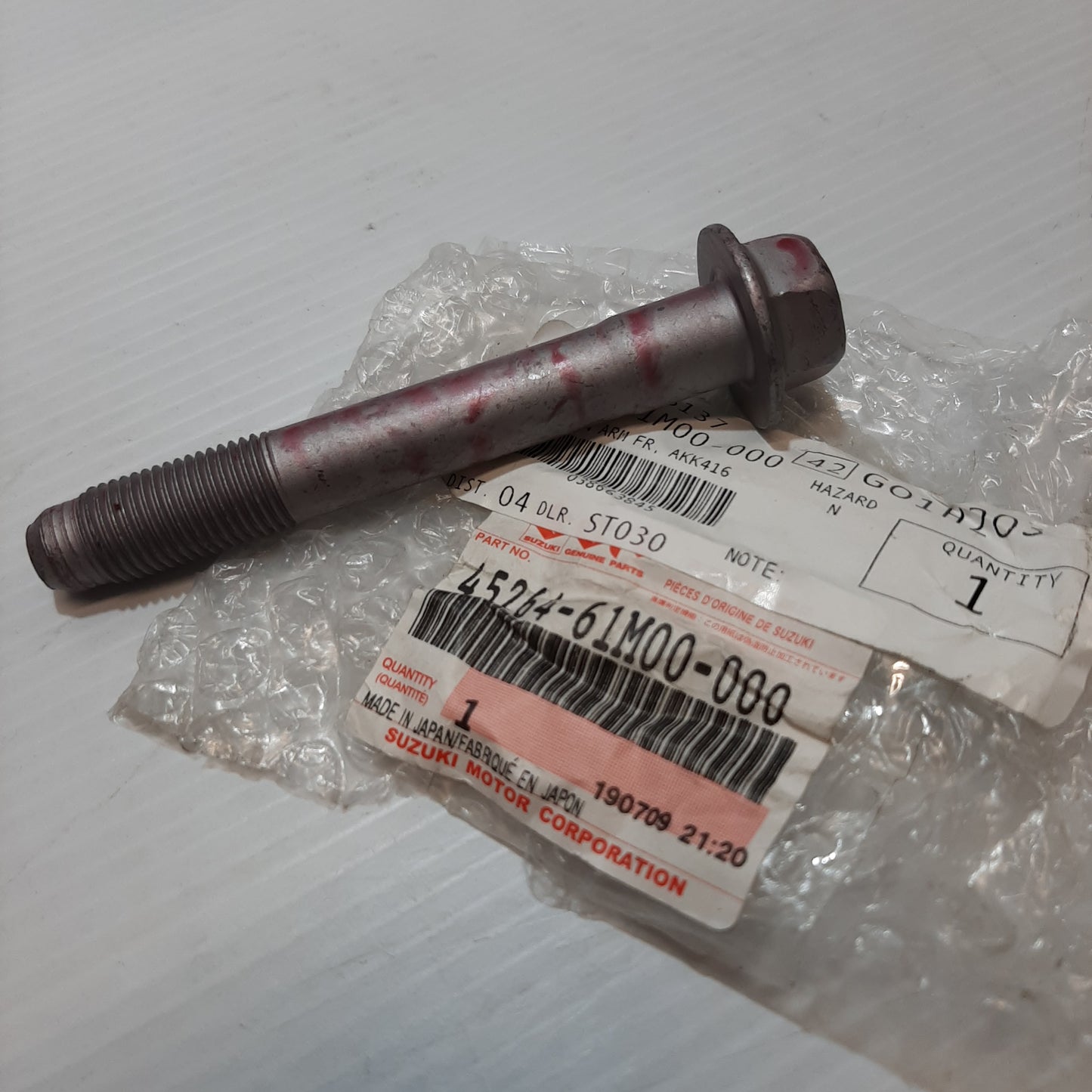 1x Genuine Front Suspension Arm Bolt - Suzuki | 45264-61M00-000