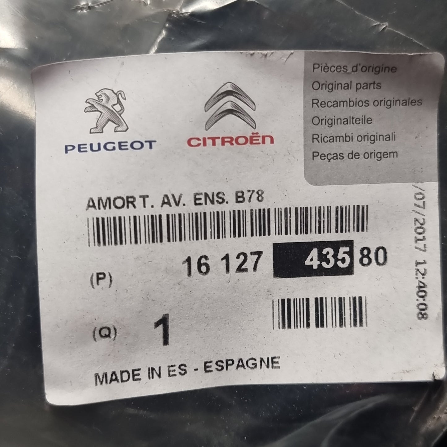 Genuine Front Right Shock Absorber - Citroen C4 2014-2023 | 1612743580