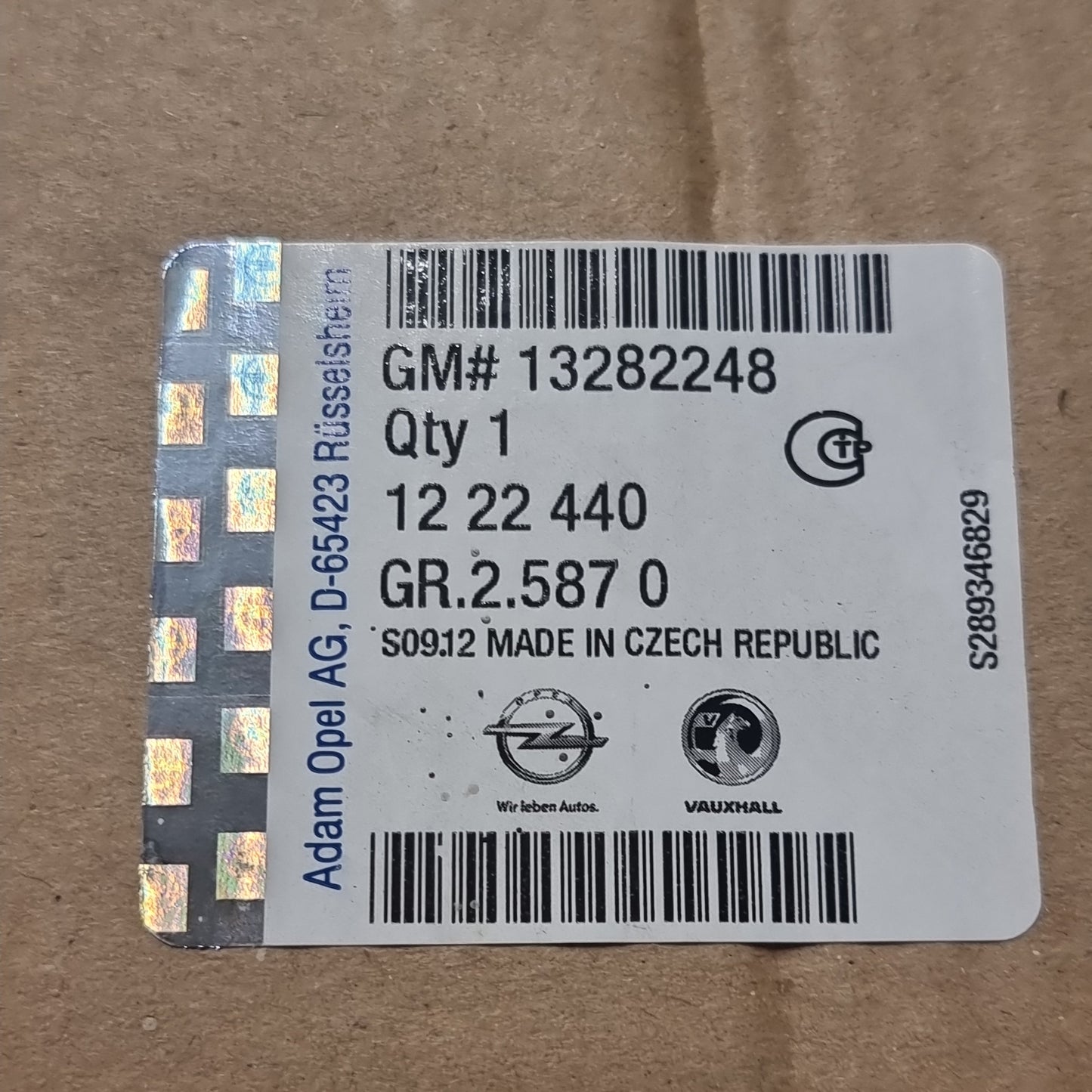 Genuine Passenger Tailgate Light - Vauxhall Astra J 2014-2015 | 13282248