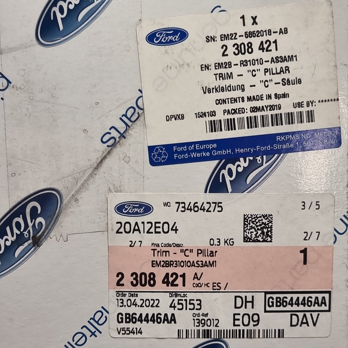 Genuine Right Hand C Pillar Interior - Ford S-Max Galaxy 2015- | 2308421
