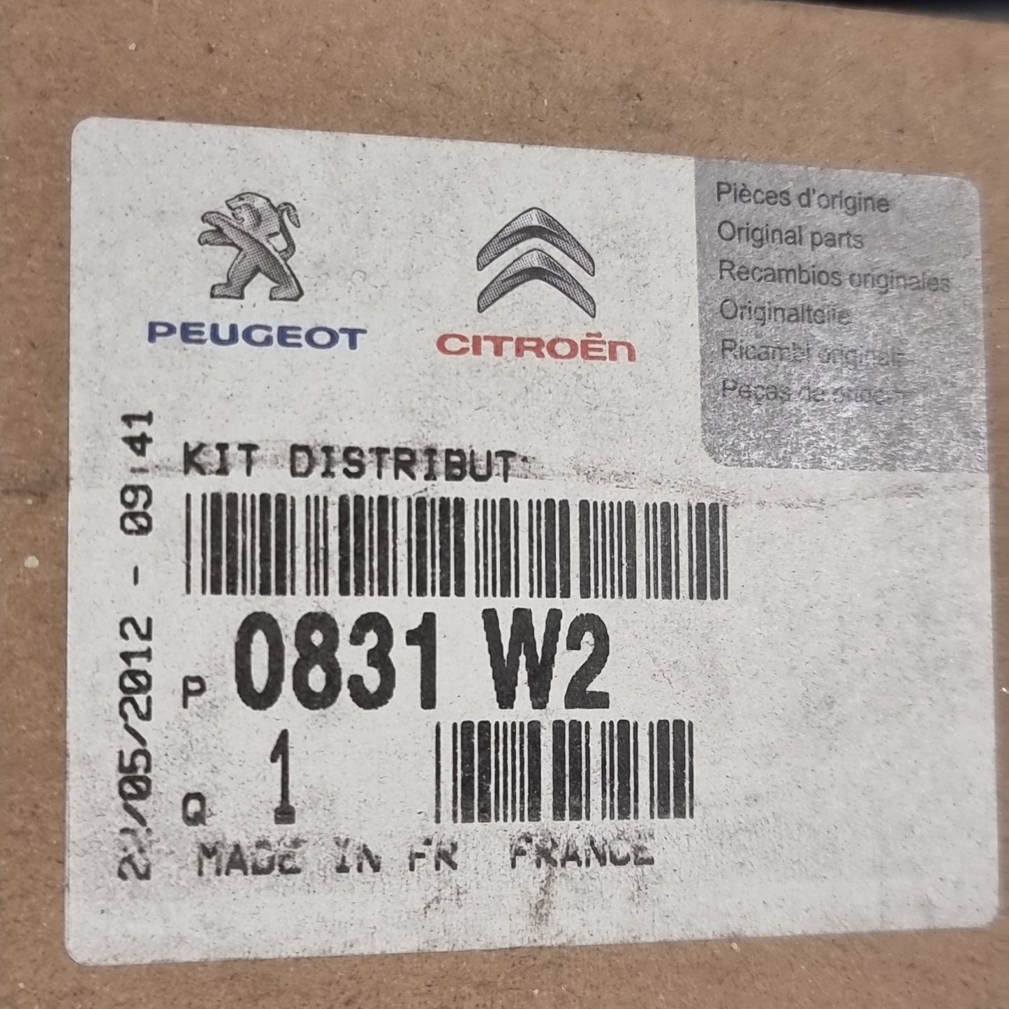 Genuine Timing Belt Motor Kit - Peugeot 207 / 208 / 301 / 308 1.6 HDI | 0831W2