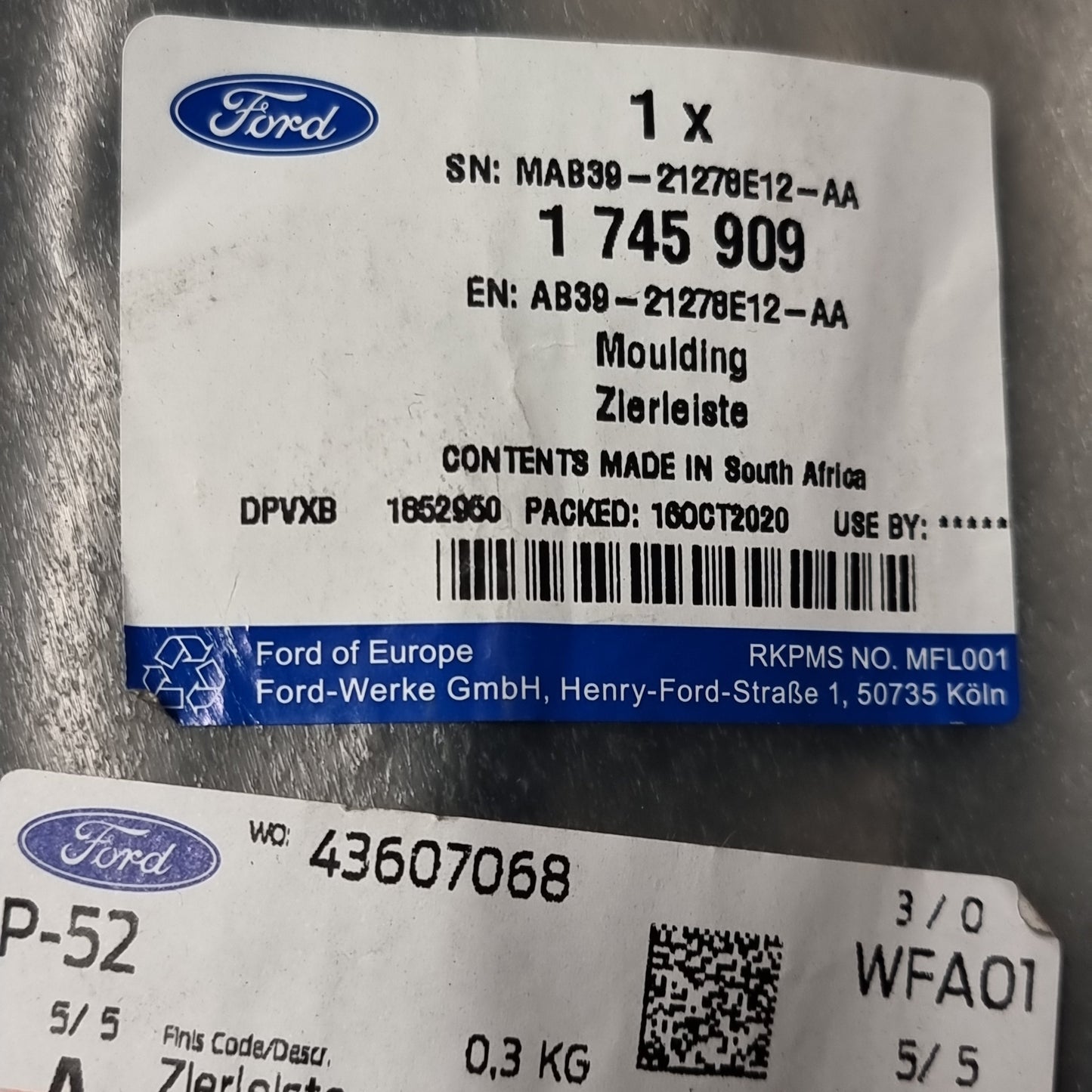 Genuine Left Side Rear Bumper Moulding - Ford TKE 2011-2019| 1745909