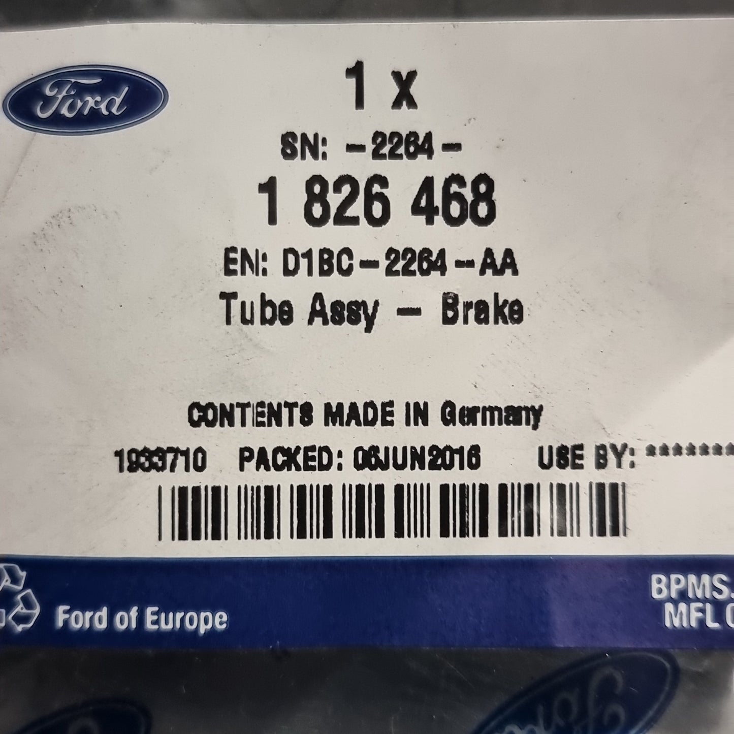 Genuine Front Left Brake Pipe - Ford Fiesta B-Max 2013- | 1826468