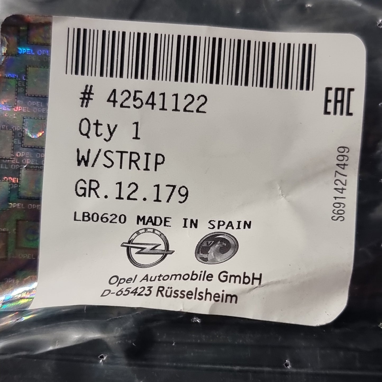 Genuine Vauxhall Bonnet Seal | 42541122