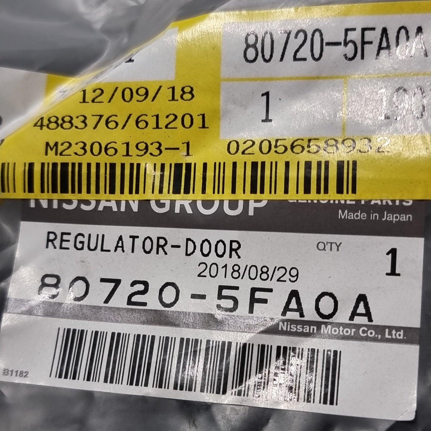 Genuine Front Window Regulator - Nissan Micra 2017-2023 | 807205FA0A