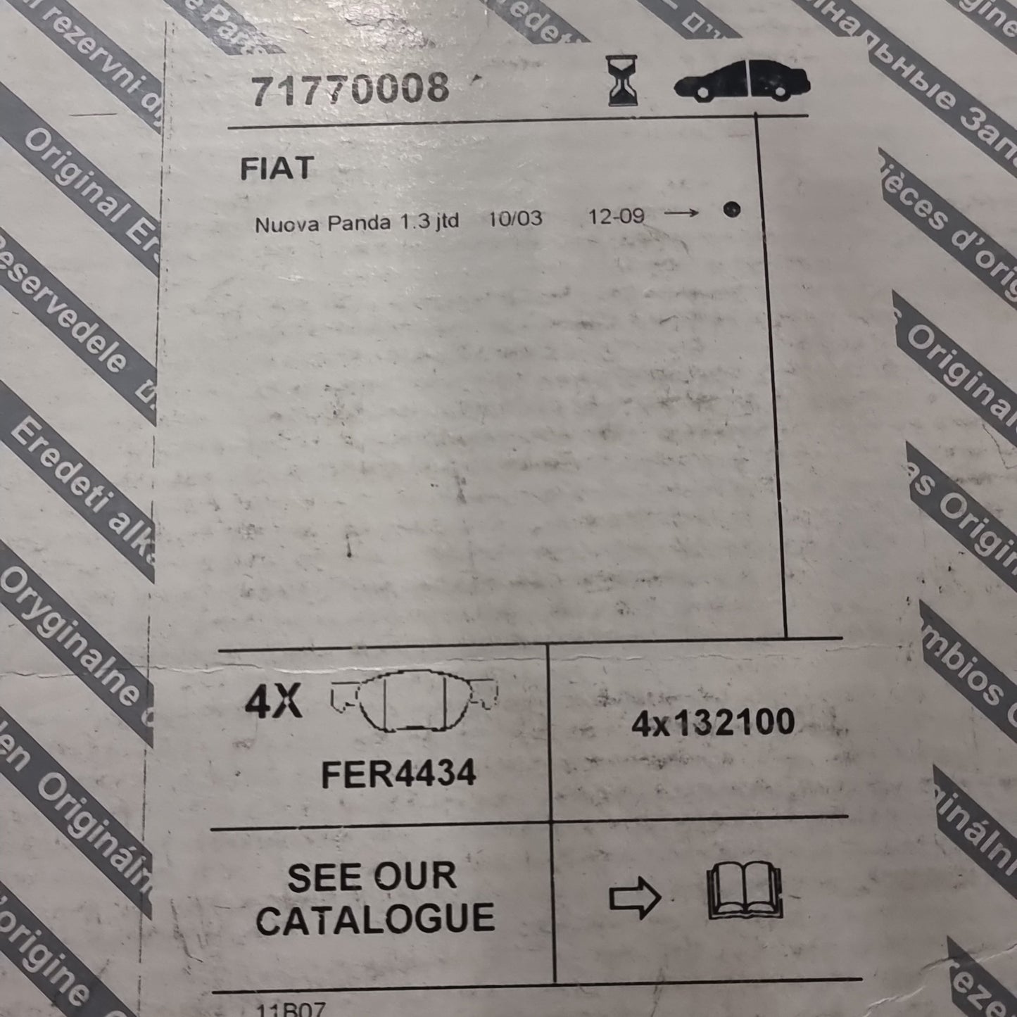 Genuine Brake Pad Set - Fiat Panda 2003-2009 | 71770008