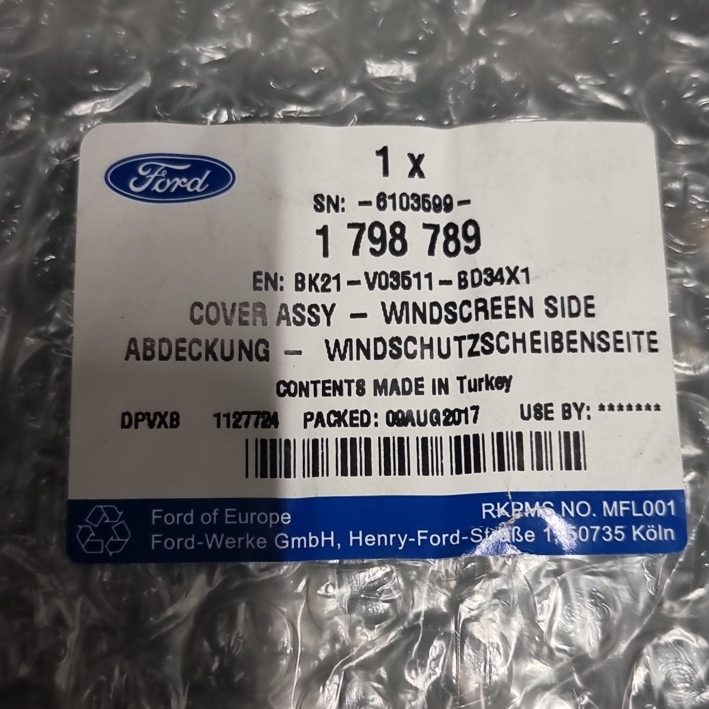 Genuine Ford Cover Assy - Windscreen Side | 1798789