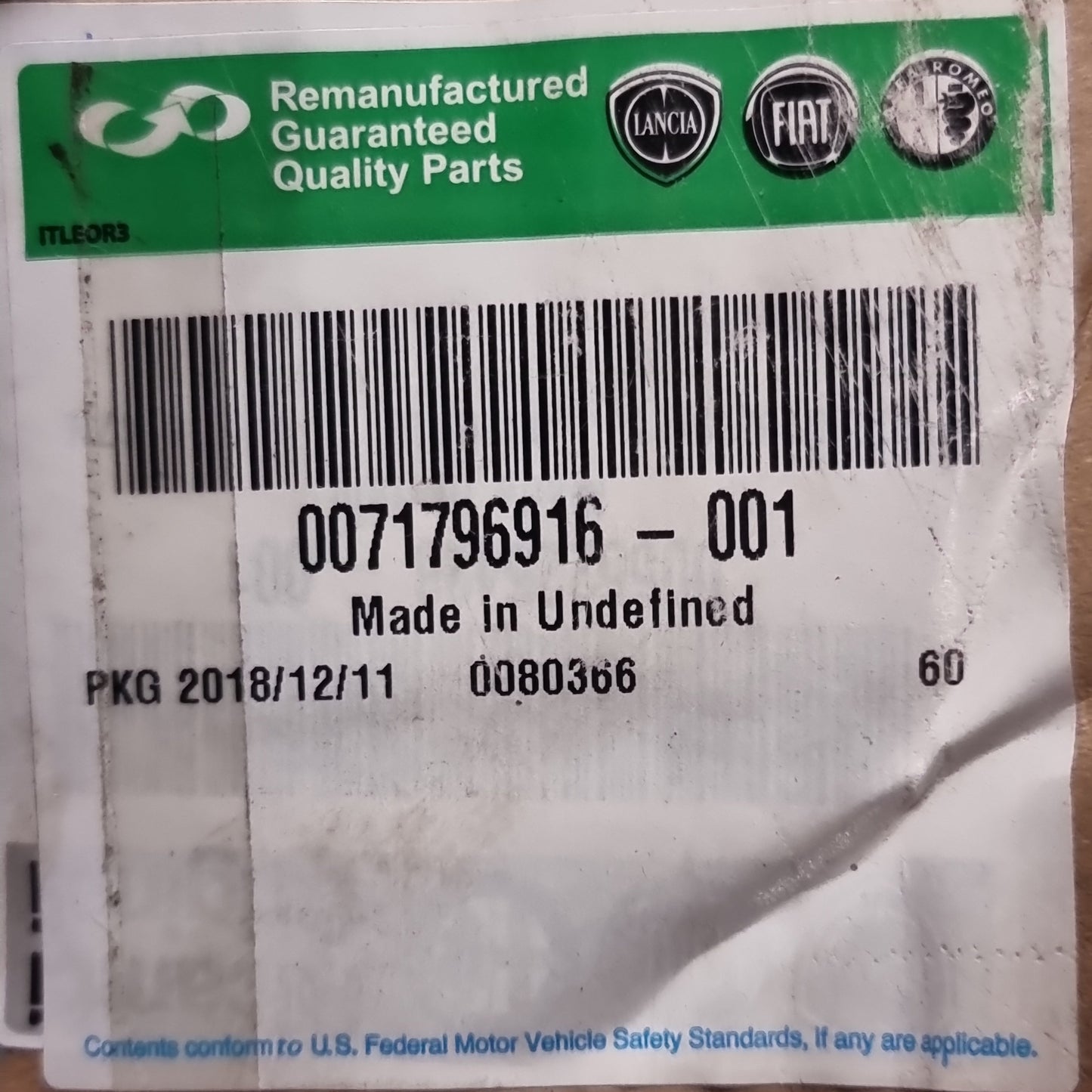 Genuine Fly Wheel - Fiat Reconditioned Parts Panda / 500 | 71796916