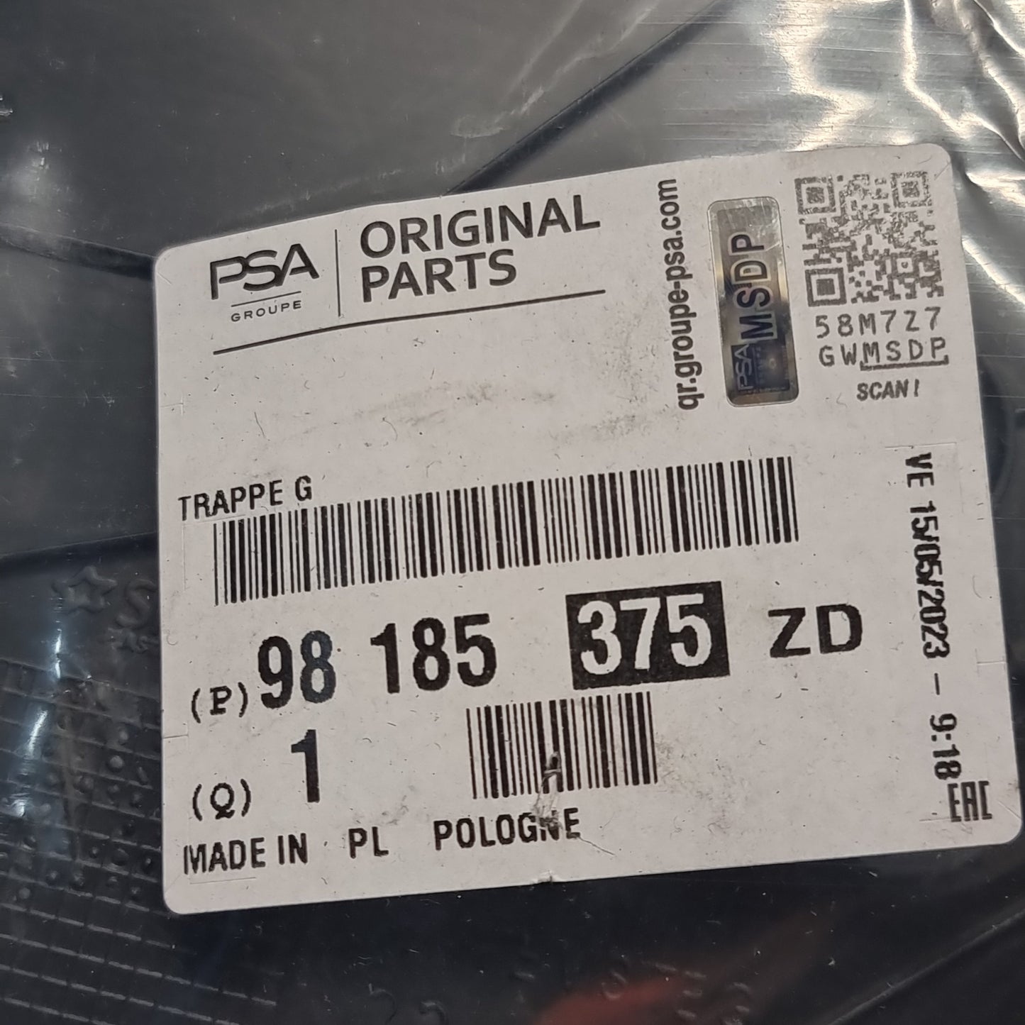 Genuine Nearside Rear Tailgate Trim - Citroen DS7 Crossback | 98185375ZD