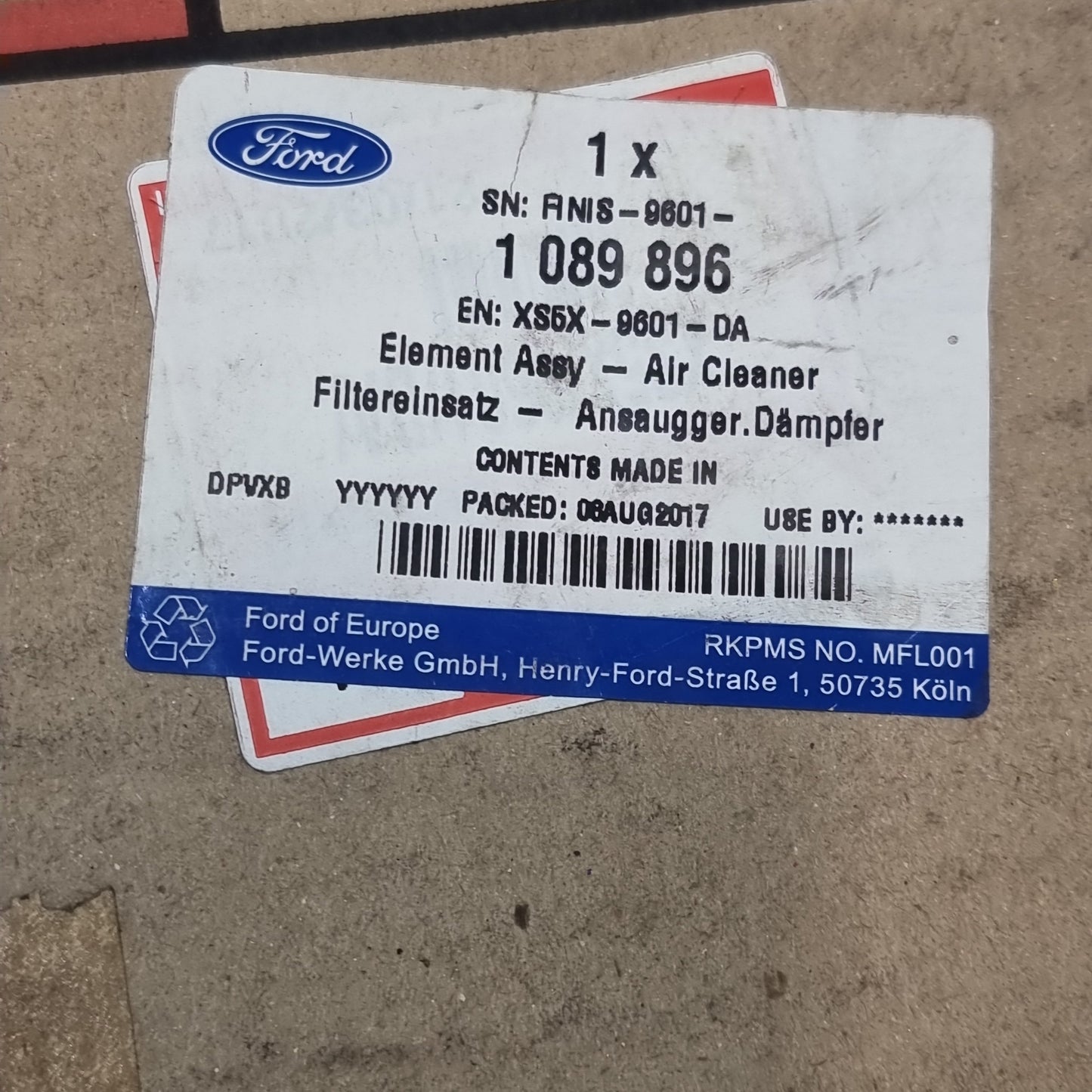 Genuine Air Filter - Ford KA 1996-2008 | 1089896