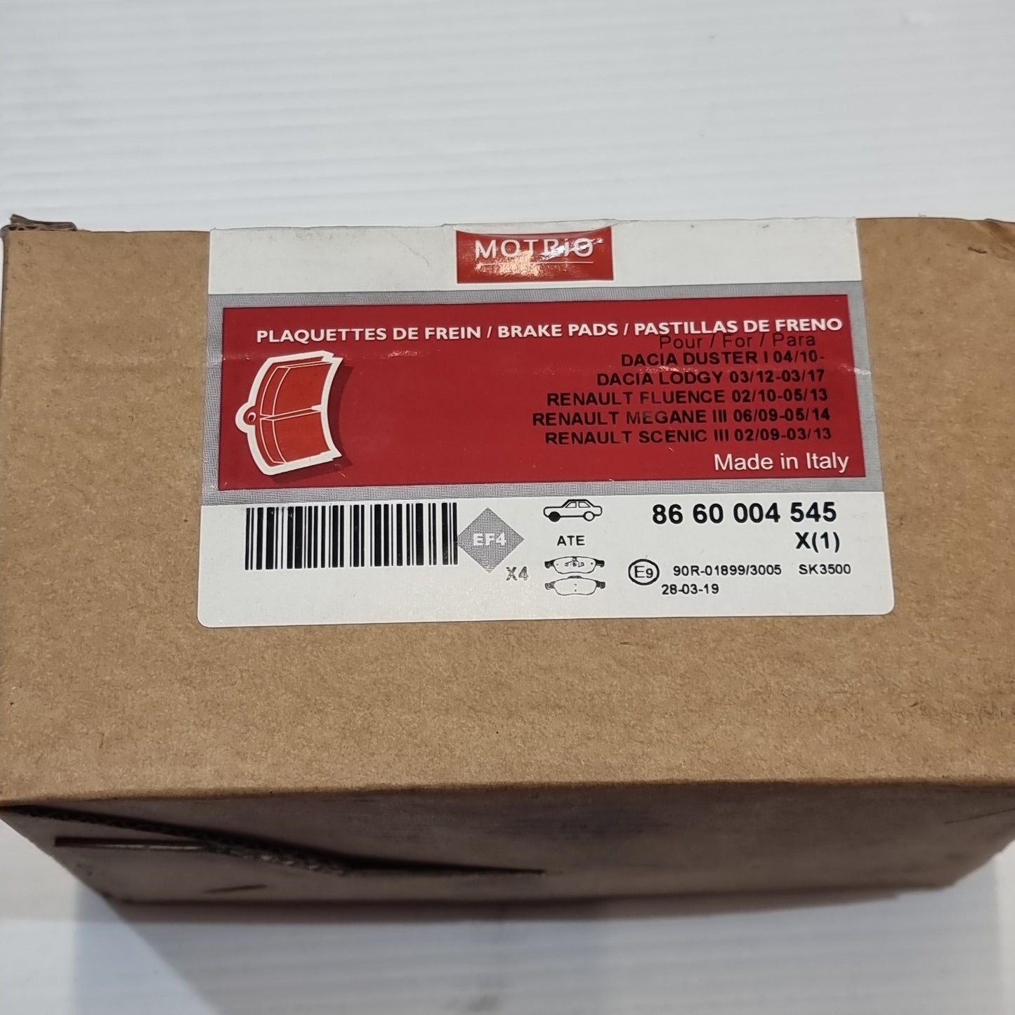 MotRio Front Brake Pad Set - for Dacia / Renault | 86 60 004 545