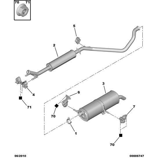 Genuine Peugeot Citroen C4 2008-2010 Petrol Exhaust Flexible Mounting | 1755K3