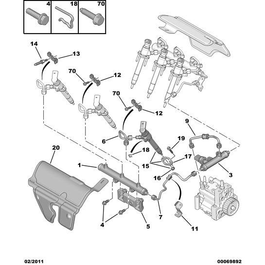 Genuine Peugeot Engine Injector Clip - Citroen C6 2005-2012 Diesel | 1982A4 | 1982A4
