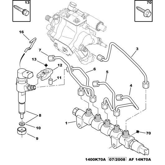 Engine Injector Clip - Citroen C2 2007-2009 Petrol | 1982C4