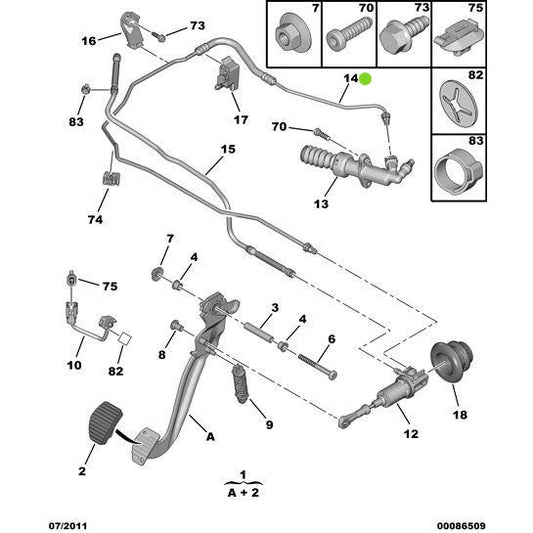 Genuine Clutch Control Pipe - Citroen Berlingo 2012-2015 Diesel | 2156Y9
