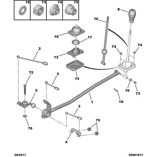 Gearshift Control Lever Washer - Citroen Berlingo 2006-2008 Petrol | 242014