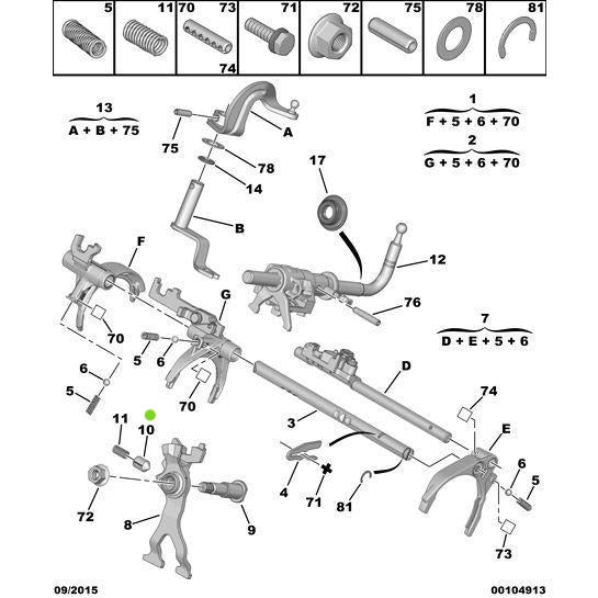 Reverse Locking Finger - Citroen C5 2004-2008 Diesel | 254033